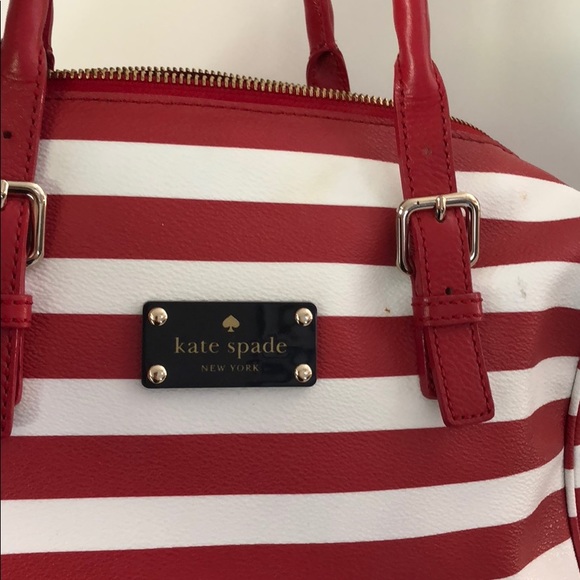 Kate Spade Red and White Striped Tote - Picture 3 of 7